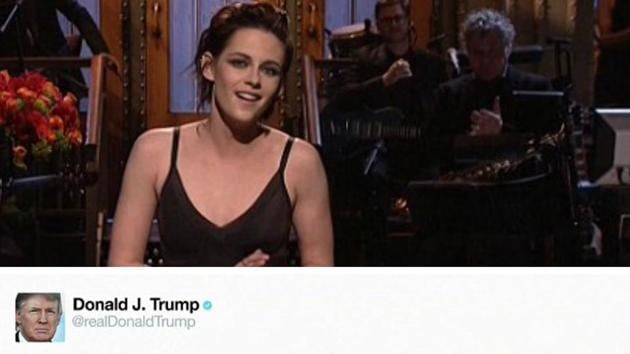 Stewart hosted this weekend’s Saturday Night Live, and in a passionate monologue in which she also let loose an F-bomb, she ripped into Trump’s inexplicable obsession with her. Stewart hosted this weekend’s Saturday Night Live, and in a passionate monologue in which she also let loose an F-bomb, she ripped into Trump’s inexplicable obsession with her.