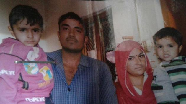 Jhajjar resident Jaideep, who was killed in Jat quota stir last year, along with his wife and his two children.(HT Photo) Jhajjar resident Jaideep, who was killed in Jat quota stir last year, along with his wife and his two children.(HT Photo)