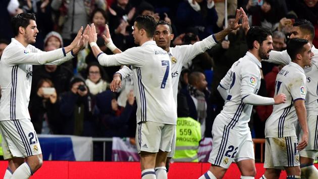 Real Madrid's La Liga match against Celta Vigo was postponed amid safety fears. (AFP) Real Madrid's La Liga match against Celta Vigo was postponed amid safety fears. (AFP)