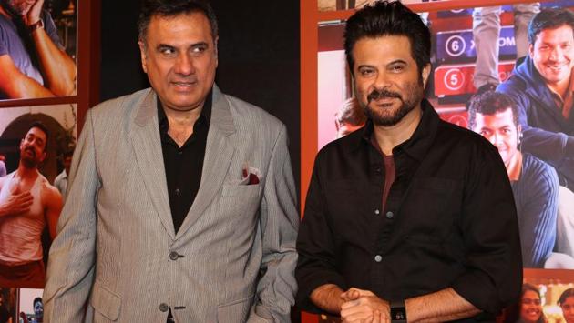 Actors Boman Irani and Anil Kapoor pictured at the success party of Dangal in Mumbai. (IANS)