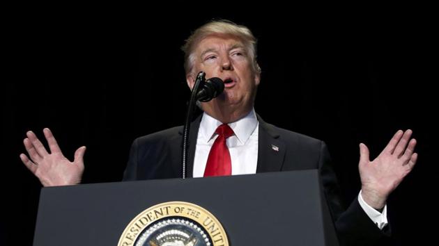 US President Donald Trump delivers remarks at the National Prayer Breakfast in Washington, US, on Friday.(Reuters)