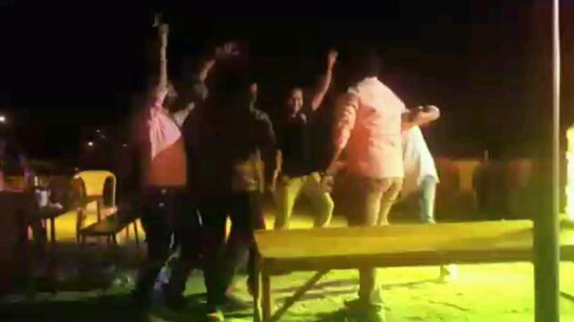 A video grab shot in January shows the engineers dancing at a party. (Surendra Negi) A video grab shot in January shows the engineers dancing at a party. (Surendra Negi)