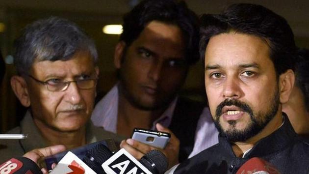 Anurag Thakur (right) and Ajay Shirke were sacked as BCCI president and secretary by the Supreme Court.(PTI)