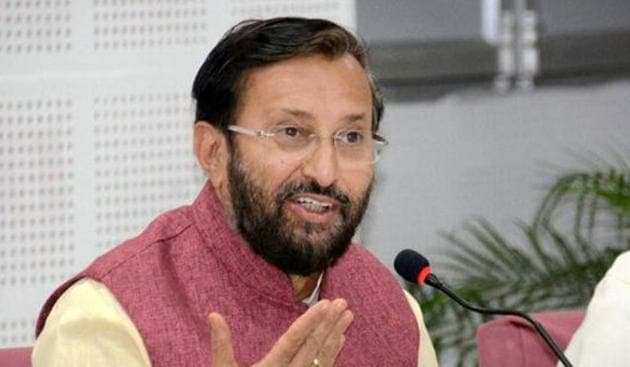 Union HRD Minister Prakash Javadekar said the government is making progress on its education spending goals, but the budget documents say otherwise.(PTI File)