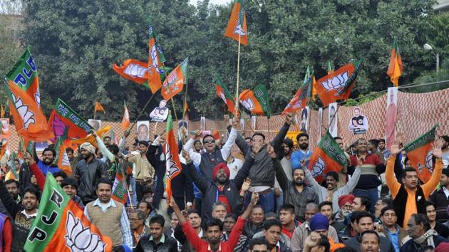 BJP supporters during a rally in Ludhiana. (HT File Photo) BJP supporters during a rally in Ludhiana. (HT File Photo)
