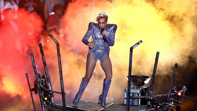 Gaga included her hit Born This Way, which became a gay rights anthem, but that fit into a theme of accepting differences that was a thread through much of the game’s commercial messaging. (AFP)