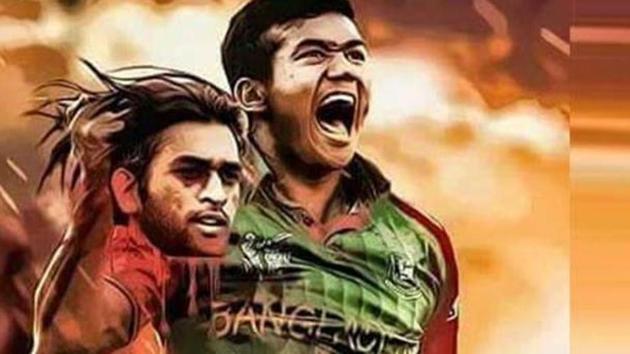 An image of pacer Taskin Ahmed holding the severed head of then India skipper MS Dhoni, did the rounds on social media, after Bangladesh national cricket team beat India national cricket team in a three-match ODI series at home in 2016. The incident created a storm and the Indian fans were furious.(Twitter.com)