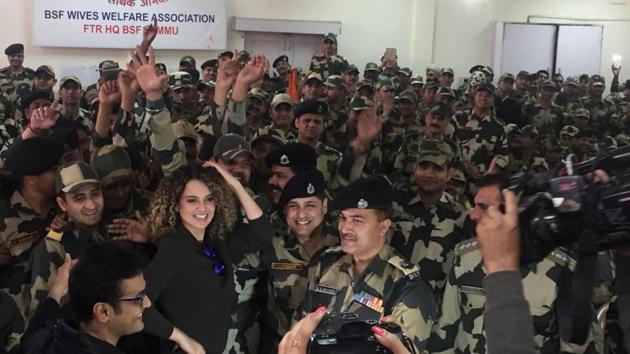 Kangana enjoys some fun time at the BSF Wives’ Welfare Association in Jammu. Kangana enjoys some fun time at the BSF Wives’ Welfare Association in Jammu.