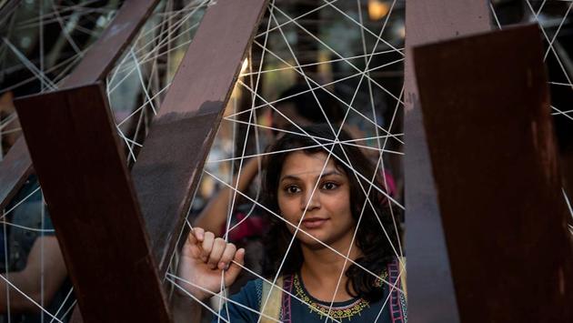 The art installation seems to offer a different perspective. (Satish Bate/HT PHOTO) 