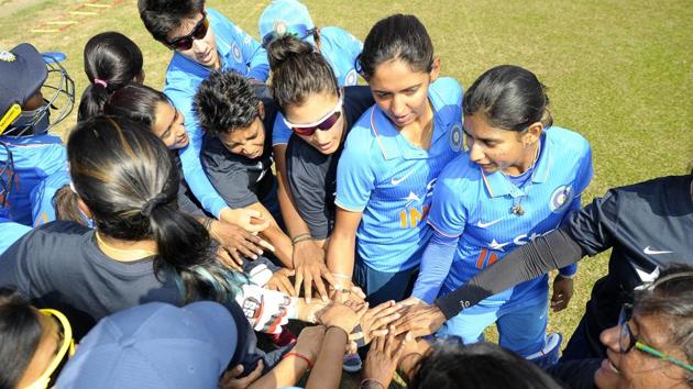 India women’s cricket team huddle prior to their first match in the ICC Women’s World Cup Qualifiers 2017 vs Sri Lanka women’s cricket team in Colombo on Tuesday. (ICC) India women’s cricket team huddle prior to their first match in the ICC Women’s World Cup Qualifiers 2017 vs Sri Lanka women’s cricket team in Colombo on Tuesday. (ICC)