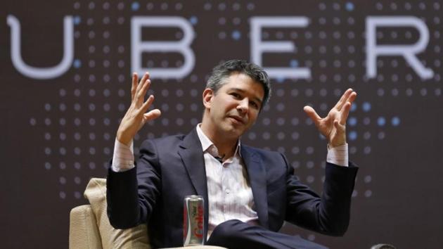 Uber CEO Travis Kalanick speaks to students during an interaction at the Indian Institute of Technology (IIT) campus in Mumbai.(Reuters)