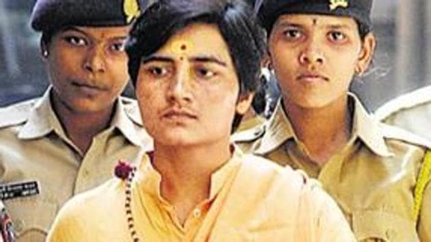 The ATS had claimed that accused Pragya Singh Thakur attended a Bhopal meeting at which the plot was allegedly first discussed.(HT)
