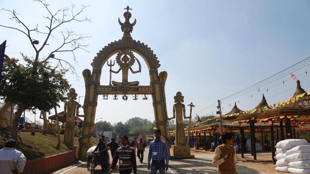 Jharkhand is the theme state and Egypt is a partner nation of the Surajkund Crafts Mela this year.(Amal KS/HT Photo)
