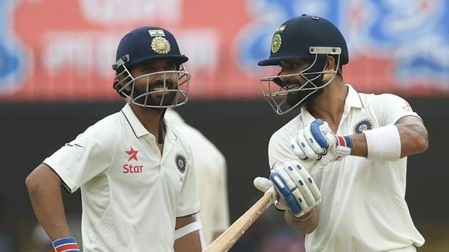 Virat Kohli, Indian cricket team captain, has fully backed Ajinkya Rahane, who is returning from injury, for the India vs Bangladesh Test. Rahane will be preferred over Karun Nair for the one-off Test.(AFP)