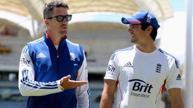 Kevin Pietersen and Alastair Cook during an England nets session at Adelaide Oval. (Getty Images) Kevin Pietersen and Alastair Cook during an England nets session at Adelaide Oval. (Getty Images)