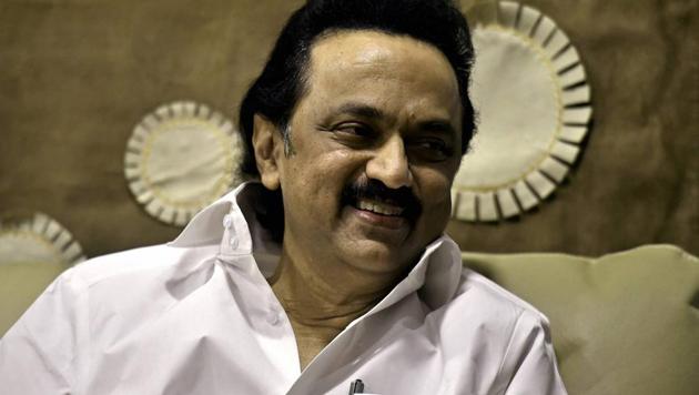DMK working president MK Stalin at his residence in Chennai. Tamil Nadu’s ruling AIADMK has alleged that the DMK aided chief minister O Panneerselvam in his revolt against the party leadership.(PTI) DMK working president MK Stalin at his residence in Chennai. Tamil Nadu’s ruling AIADMK has alleged that the DMK aided chief minister O Panneerselvam in his revolt against the party leadership.(PTI)