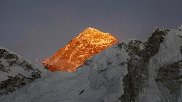 File photo of Mt Everest seen from the way to Kalapatthar in Nepal.(AP) File photo of Mt Everest seen from the way to Kalapatthar in Nepal.(AP)