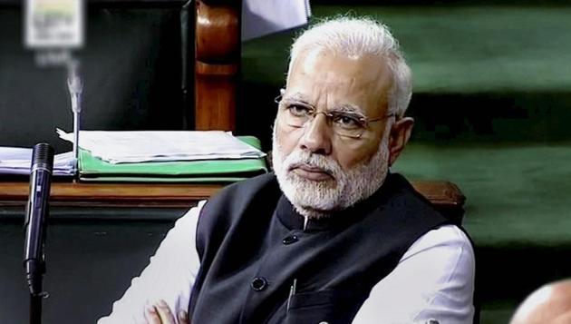 Prime Minister Narendra Modi in the Lok Sabha in New Delhi on Wednesday.(PTI) Prime Minister Narendra Modi in the Lok Sabha in New Delhi on Wednesday.(PTI)