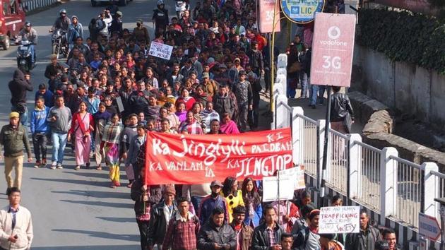 Around 500 activists and residents had taken to the streets in Shillong after a 14-year-old girl was raped allegedly by rebel-turned-MLA Julius Kitbok Dorphang. (HT File Photo) Around 500 activists and residents had taken to the streets in Shillong after a 14-year-old girl was raped allegedly by rebel-turned-MLA Julius Kitbok Dorphang. (HT File Photo)
