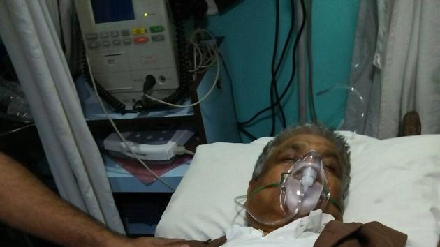 Abdul Mannan in a private hospital on Wednesday evening. (HT Photo) Abdul Mannan in a private hospital on Wednesday evening. (HT Photo)