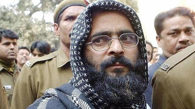 Afzal Guru was hanged in Tihar Jail on February 9 in 2013 for the 2001 terror attack on Parliament in which 14 people were killed.(PTI photo)