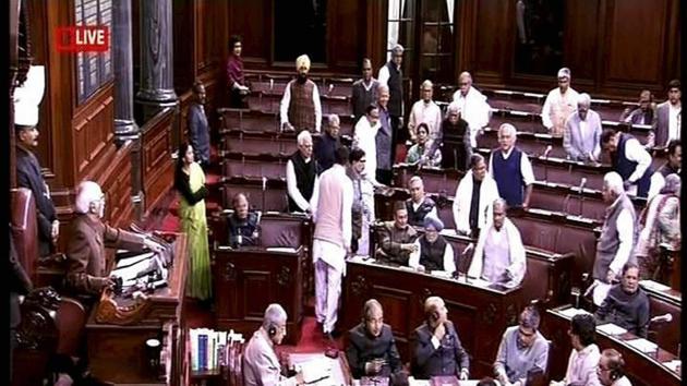 There was uproar in the Rajya Sabha over the PM’s comments on Manmohan Singh. (TV Screengrab) There was uproar in the Rajya Sabha over the PM’s comments on Manmohan Singh. (TV Screengrab)