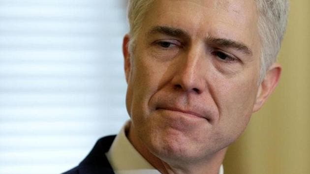 File photo of US Supreme Court nominee judge Neil Gorsuch arriving for a meeting with Senate majority leader Mitch McConnell and vice president Mike Pence on Capitol Hill in Washington on February 1, 2017.(Reuters) File photo of US Supreme Court nominee judge Neil Gorsuch arriving for a meeting with Senate majority leader Mitch McConnell and vice president Mike Pence on Capitol Hill in Washington on February 1, 2017.(Reuters)