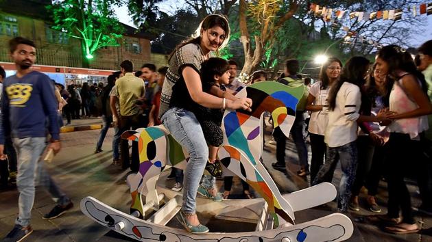 What’s a horse got to do at the Kala Ghoda Arts Festival? (Arijit Sen/HT PHOTO) 