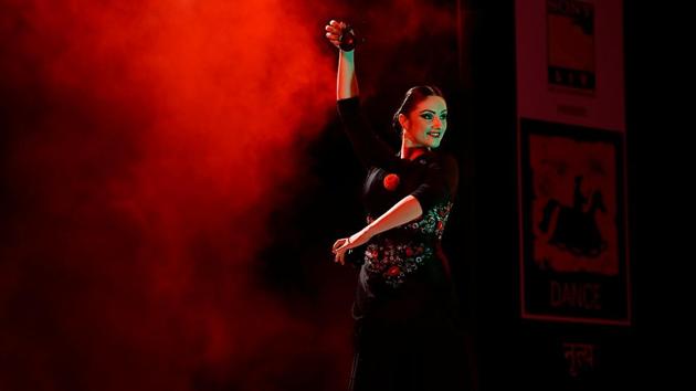 Dancer Paris Laxmi during a Flamenco performance at  Cross Maidan. (Anshuman Poyrekar/HT PHOTO) 