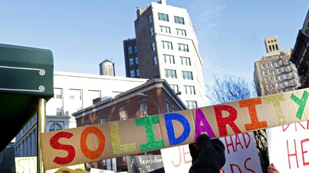 LGBT solidarity rally in US. (AFP Photo) LGBT solidarity rally in US. (AFP Photo)
