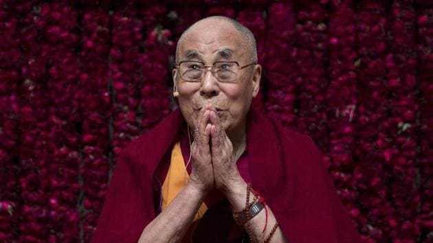Tibetan spiritual leader the Dalai Lama gestures as he speaks on "Reviving Indian Wisdom in Contemporary India' at a public event in New Delhi on Feb 5, 2017. (PTI) Tibetan spiritual leader the Dalai Lama gestures as he speaks on "Reviving Indian Wisdom in Contemporary India' at a public event in New Delhi on Feb 5, 2017. (PTI)