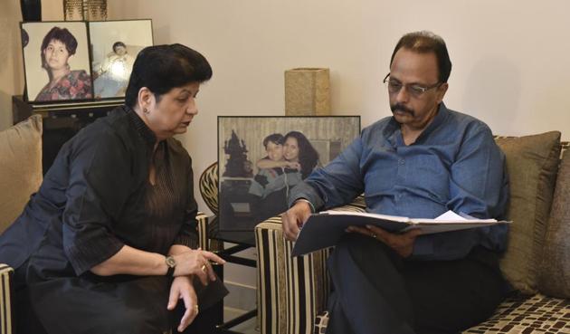 Neelam and Shekhar Krishnamoorthy (R) lost their two children in Uphaar cinema fire in Delhi’s Green Park. A total of 59 people died and 103 were injured. (Saumya Khandelwal) Neelam and Shekhar Krishnamoorthy (R) lost their two children in Uphaar cinema fire in Delhi’s Green Park. A total of 59 people died and 103 were injured. (Saumya Khandelwal)