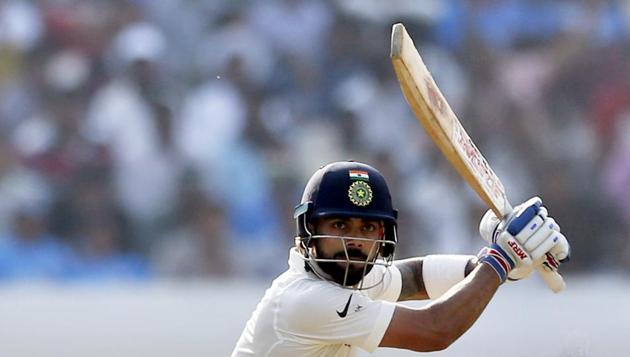 India cricket team captain Virat Kohli is unbeaten at 111 at the end of Day 1 play vs Bangladesh cricket team in Hyderabad on Thursday.(AP)