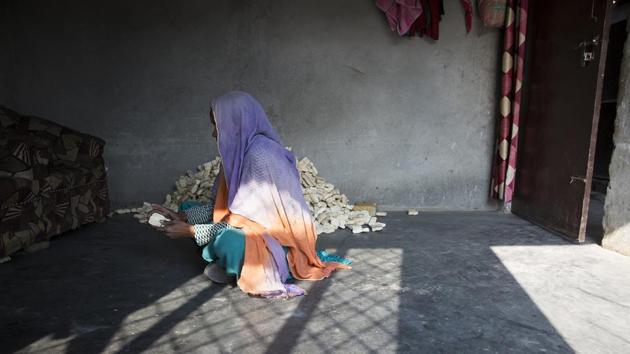 “A mother can stay hungry, but you can’t make your kids suffer,” says Aarzoo (name changed). She earns Rs 3,000 a month at a factory that manufactures wooden spoons. She would like to pursue her case but repeated court trips mean travel money and loss of daily wages. She lives with no assurances of justice coming her way. (Ruhani Kaur for Amnesty International India/ HT Photo)