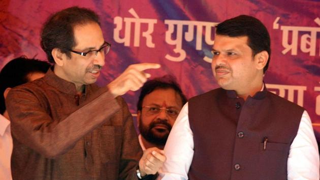 Chief minister of Maharashtra Devendra Fadnavis and Shiv Sena president Uddhav Thackeray at a public event on February 2, 2017.(PTI File Photo) Chief minister of Maharashtra Devendra Fadnavis and Shiv Sena president Uddhav Thackeray at a public event on February 2, 2017.(PTI File Photo)