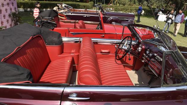 The front interior of a Buik Road Master, 1949 model with 4500 CC. (Mohd Zakir/HT PHOTO)