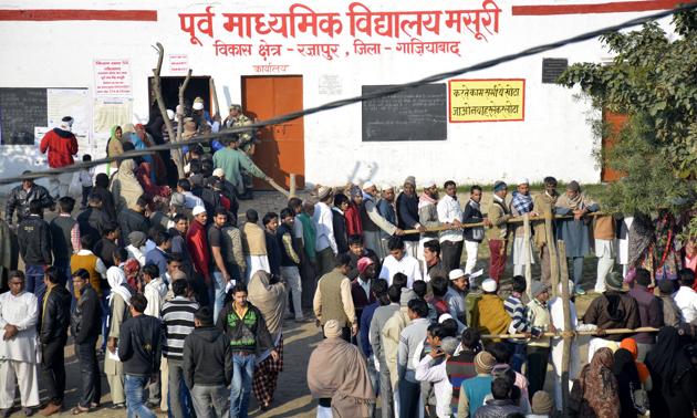 Masuri, a rural area, recorded a higher turnout that urban segments of Sahibabad and Ghaziabad in the district on Saturday. (Sakib Ali /HT Photo) Masuri, a rural area, recorded a higher turnout that urban segments of Sahibabad and Ghaziabad in the district on Saturday. (Sakib Ali /HT Photo)