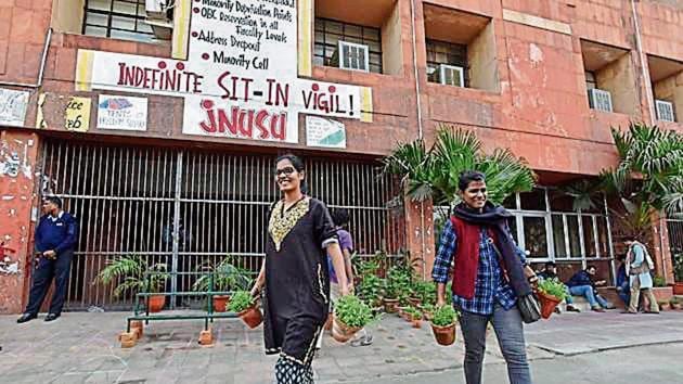 JNU administration issued another denunciation of the demonstrating students and called their agitation a “criminal act”. (HT File Photo) JNU administration issued another denunciation of the demonstrating students and called their agitation a “criminal act”. (HT File Photo)