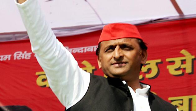 Uttar Pradesh chief minister Akhilesh Yadav waves at crowd during an election rally in election rally in Rampur district on Feb 11. (PTI Photo) Uttar Pradesh chief minister Akhilesh Yadav waves at crowd during an election rally in election rally in Rampur district on Feb 11. (PTI Photo)
