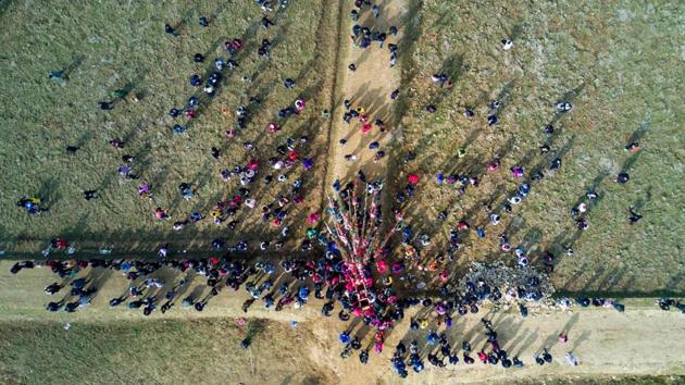 According to one of the most popular legends, the village suffered flooding for many years during the Ming Dynasty, which ruled China from 1368 to 1644, and harvests were frequently ruined. (AFP Photo) According to one of the most popular legends, the village suffered flooding for many years during the Ming Dynasty, which ruled China from 1368 to 1644, and harvests were frequently ruined. (AFP Photo)