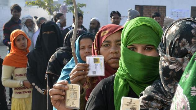 In 2012 assembly elections, 4,69,913 of 8,62,742 women cast their votes. In 2017, 6,02,788 of 10,95,832 women in Ghaziabad district exercised their franchise. (Sakib Ali/HT File) In 2012 assembly elections, 4,69,913 of 8,62,742 women cast their votes. In 2017, 6,02,788 of 10,95,832 women in Ghaziabad district exercised their franchise. (Sakib Ali/HT File)