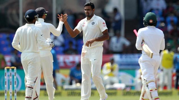 Ravichandran Ashwin became the fastest bowler to take 250 wickets in Tests as India ended day 4 of the Hyderabad Test on top versus Bangladesh. (BCCI) 