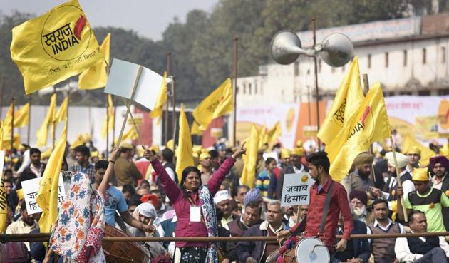The crowd at ‘Jawab do Hisab do’ rally of Swaraj India party at Ramlila Maidan on Sunday. (Sushil Kumar/HT Photo) The crowd at ‘Jawab do Hisab do’ rally of Swaraj India party at Ramlila Maidan on Sunday. (Sushil Kumar/HT Photo)