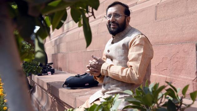 Union minister Prakash Javadekar seen after attending the Parliament’s budget session in New Delhi on February 08. (Sonu Mehta/HT PHOTO) Union minister Prakash Javadekar seen after attending the Parliament’s budget session in New Delhi on February 08. (Sonu Mehta/HT PHOTO)
