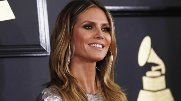 Heidi Klum arrives at the venue of the music industry’s biggest awards night in Los Angeles. (Reuters)