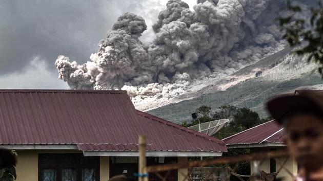 Many residents in the area have been forced to relocate to other villages of Northern Sumatra at a safer distance from Mount Sinabung volcano, one of the most active in Indonesia. (AFP PHOTO / STR) Many residents in the area have been forced to relocate to other villages of Northern Sumatra at a safer distance from Mount Sinabung volcano, one of the most active in Indonesia. (AFP PHOTO / STR)