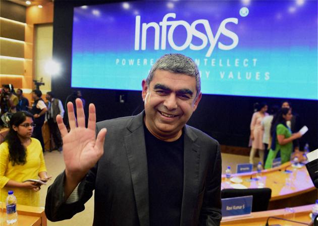 Bengaluru: Infosys Technologies CEO Vishal Sikka at the announcement of the 3rd quarter financial results of the company at its headquarters in Bengaluru on Friday. PTI Photo by Shailendra Bhojak(PTI1_13_2017_000061B) (PTI) Bengaluru: Infosys Technologies CEO Vishal Sikka at the announcement of the 3rd quarter financial results of the company at its headquarters in Bengaluru on Friday. PTI Photo by Shailendra Bhojak(PTI1_13_2017_000061B) (PTI)