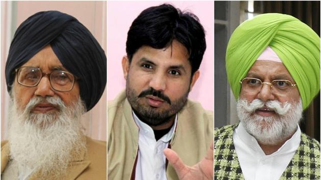 Punjab CM Parkash Singh Badal , Amrinder Singh Raja Warring, and Rana Gurjit Singh of the Congress . (HT Photo) Punjab CM Parkash Singh Badal , Amrinder Singh Raja Warring, and Rana Gurjit Singh of the Congress . (HT Photo)