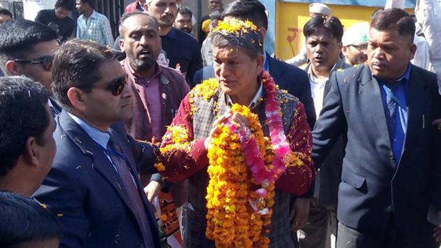 Chief minister Harish Rawat during a road show in Haridwar, India, on Feb 13, 2017. (HT Photo) Chief minister Harish Rawat during a road show in Haridwar, India, on Feb 13, 2017. (HT Photo)