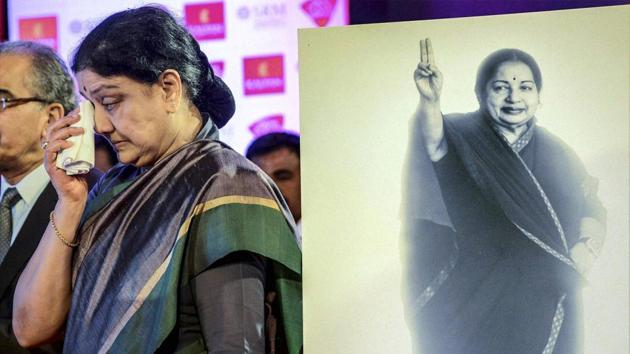 AIADMK general secretary V K Sasikala at a conclave in January. Sasikala faces four years in prison after the Supreme Court convicted her in the DA case. (PTI) AIADMK general secretary V K Sasikala at a conclave in January. Sasikala faces four years in prison after the Supreme Court convicted her in the DA case. (PTI)